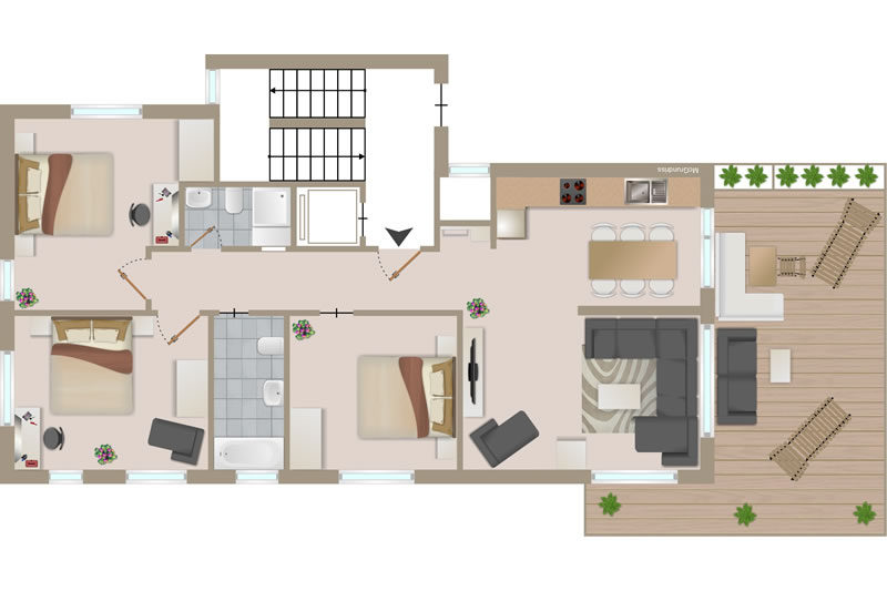 Ferienhaus Matterhorngruss - Grundriss Erdgeschoss