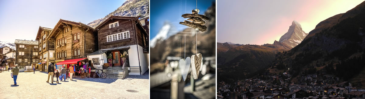 Zermatt - Dorf mit Matterhorn